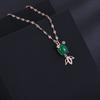 Nuevo Collar Pez de la Buena Suerte para Mujer Moda Simple Lujo Ligero Ónix Verde Pez Dorado Cadena Clavícula Venta al por Mayor