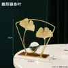 Muebles Gabinete de Vino Hoja de Ginkgo Decoración de Hierro Artesanía Pequeños Muebles Oficina Hierro Adornos de Bola de Cristal Se Puede Personalizar
