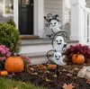Conjunto de três peças de Halloween transfronteiriço de arte em ferro de fantasma para decoração de jardim, ornamentos brilhantes para gramado e jardim, decoração externa atacado