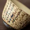 Tigela Coberta de Sancai Qinghe Vermelho Flint Azul e Branco Cerâmica Familiar Pintada à Mão Prefácio do Pavilhão das Orquídeas Tigela de Chá Tigela de Chá Retro Chinesa