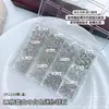 Set de mini pedrería de circonia blanca brillante para uñas, pedrería irregular de fondo plano, accesorios populares de colores mixtos para decoración de uñas