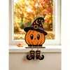 Fantasma Calabaza Gnomo de Halloween Adorno de Madera Hoja de Arce Cosecha Acción de Gracias Decoración del Hogar Artesanías de Madera