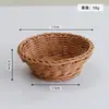 Cesta de mimbre sintético estilo japonés para snacks de sala de estar, cesta de almacenamiento, cesta de almacenamiento de huevos para cocina, cesta de frutas, cesta de pan, bandeja para snacks y frutas
