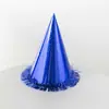 Tocado de película de aluminio transfronterizo sombrero de cumpleaños color sólido niños adulto papel decorativo láser brillante color papel facial brillante
