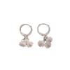 Pendientes de flores coloridos exquisitos Pendientes de flores súper de hadas moda estilo dulce pastoral Pendientes de flores pequeñas de superficie brillante con perla