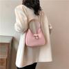 Bolso axilar con lazo lindo de moda popular de este año 2024 verano nuevo bolso de hombro para damas bolso de mano de color sólido