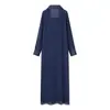 Item Quente de Venda Rápida Transfronteiriço Novo da Primavera de 2026 Conjunto de Duas Peças Vestido Longo Francês Sem Alças Mangas Longas Transparentes Cobertura