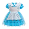 Nuevos Disfraces de Halloween para Niñas Navidad Alicia en el País de las Maravillas Vestido de Princesa Alicia