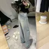 Jeans de Pierna Ancha Talla Plus para Mujer, Nuevo Estilo Primavera/Verano 2026, Corte Recto Holgado, Favorecedores para Figuras Curvilíneas, Pantalones para Cuerpo con Forma de Pera