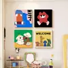 Estilo Igual a Xiaohongshu Combinación Dopamina Pintura Decorativa para Pasillo Habitación Infantil Dormitorio Mesita de Noche Pintura Colgante Pintura de Pared de Fondo para Sofá