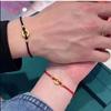 Pulsera de Pareja con Hebilla de Paz Tejida para Mujer, Pulsera Simple de Paz de Cuerda Roja, Regalo para Mejor Amiga, Pulsera de Joyería, Estilo Chino