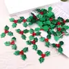 Folhas Verdes Artificiais de Natal Transfronteiriças, Bolas de Natal, Artesanato, Presentes, Acessórios de Cabeça, Guirlandas, Trevo, DIY Irlandês Feito à Mão