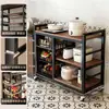 Nuevo estante de cocina multifuncional, estante de frutas y verduras de múltiples niveles de pie, estante de almacenamiento para microondas, estante doméstico simple