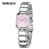 Relógio Mokago de Quartzo de Luxo Nicho com Elegância de Madrepérola, Relógio Feminino de Liga, Mostrador Quadrado Exquisito de Madrepérola, Relógio de Moda à Prova d'Água