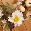 Guirnalda Decorativa de Flores Artificiales y Cuentas de Madera Transfronteriza Anillo de Cuentas Maria para Ventana de Sala de Estar Escandinava Pasillo de Boda Pared