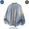 Sudadera cárdigan de punto de alta calidad marca NASA, para hombre, otoño, casual, corte holgado, top moderno versátil