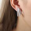 Pendientes de acero de titanio con incrustaciones de circonita y oro de 18 quilates chapados en oro de 18 quilates con perlas irregulares, joyería de lujo de alta calidad, estilo transfronterizo.
