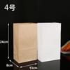 Sacos de Papel Kraft, à Prova de Óleo, para Embalar e Armazenar Alimentos, Fundo Quadrado Pequeno, para Embalagens de Takeaway e Catering, Feito Sob Medida, Exportação Transfronteiriça