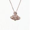 Joias da Moda Europeia e Americana Colar com Corrente de Amor Saturno Elegante Luxo Leve Pingente de Planeta Diamantado Corrente Clavicular Feminina