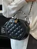 2025 Bolso Redondo Pequeño Portátil Rómbico Elegante de Lujo Ligero de Alta Gama, Bolso Cruzado de Cadena Versátil Casual a la Moda para Mujer