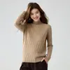 Suéter de Malha Básico Outono e Inverno Suéter de Caxemira Emagrecedor Suéter de Caxemira Gola Alta Meia Suéter de Gola Alta Quente Suéter de Malha Emagrecedor Feminino