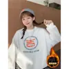 Novedad 2025 Ropa Gruesa con Forro de Polar para Año Nuevo para Mejores Amigos con Sentido de Diseño, Sudadera Holgada para Estudiantes, Tops de Moda Estilo Coreano Hong Kong para Mujeres