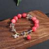 Nuevo Pulsera China Blanca Agua Jade Birmano Polvo de Oro Turmalina Amatista Pulsera Mariposa Cola de Pez Pulsera Sonriente