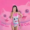 Nuevo Estilo Deportivo de Carreras para Mujer Traje de Baño de Playa Estampado Tie-Dye Profesional de una Pieza para Piscinas
