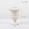 Adornos de Jarrón Cáliz Estilo Europeo Clásico Hierro Forjado Retro Blanco Arreglo Floral para Sala de Estar Mesa de Comedor Maceta para el Hogar