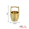 Balde de Latão de Ouro Gravado para Atrair Riqueza, Balde Pequeno, Mesa de Escritório, Decoração de Sala de Estar, Entrega no Atacado
