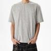 Camiseta de Manga Corta con Remaches Estilo Hong Kong Nueva de Verano para Hombre Marca de Moda High Street Diseño Deconstruido Casual Cuello Redondo Manga de Cinco Puntos