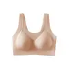 Sujetador Deportivo Sin Costuras Agradable para la Piel Alta Elasticidad Transpirable Tirantes Anchos Moldeador para Mujer