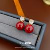 Pendientes de perla redonda con circonita y aguja de plata, sencillos y versátiles, de estilo francés, elegantes y retro para mujer. Fábrica.