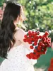 Manta con Diseño de Ramo de 99 Rosas, Colcha de Verano, Manta Tejida a Mano, Regalo para Esposa, Novia, Novio en el Día de San Valentín Chino, Regalo de San Valentín