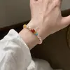 Pulsera de Perlas de Ágata Shijia Color Rosa Champaña para Niñas, Joyería de Mano Exquisita de Lujo Ligero de Nicho de Gama Alta al por Mayor