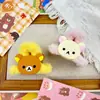 Novo Clipe de Cabelo de Pelúcia Macio Dupla Face de Urso Desenho Animado Fofo para a Parte de Trás da Cabeça, Grampo de Cabelo Tipo Pinça de Tubarão Acessório de Cabeça