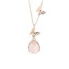 Collar de mariposa de calcedonia rosa para mujer, ligero, lujoso, sencillo, elegante, con diseño de nicho, exquisito, combinable con todo, moderno, con cadena de clavícula con forma de gota de agua.