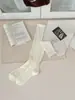 Meias de cano alto estilo balé Miu para primavera e outono, com costura dupla, para usar por fora, emagrecedoras estilo JK, com bordas franzidas, adequadas para botas, meias longas empilhadas