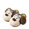 Lindas Pantuflas de Algodón con Perrito de Peluche para Mujer, Suela Gruesa, Forradas de Felpa, Tacto Suave, Corazón Femenino, Pantuflas de Peluche, Calientes en Invierno