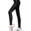Leggings Femininas de Lado com Strass, Tamanho Grande, Sem Costura, Forradas com Fleece, Quentes e Forradas com Fleece, Comprimento Cropped