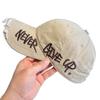 Gorra de Béisbol Lavada Americana Desgastada Rota con Letras Bordadas Laterales Sombrero para el Sol Versátil Protección Solar Parte Superior Suave Sombrero de Moda