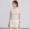 Roupas de Yoga em Promoção para o Verão com Bojos, Tops Fitness para Treinamento de Pilates, Camisetas Esportivas de Manga Curta para Corrida para Mulheres Atacado