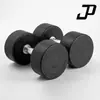 Halteres redondos com cabeça preta revestida, ferro fundido maciço, peso fixo para yoga, fitness em casa, venda direta de fábrica, somente atacado