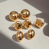 Estilo Ins Transfronterizo Europeo y Americano Celebridad de Internet Modelo Popular Combinación Pendientes Hemisferio con Patrón de Martillo Acero Inoxidable Oro 18K Pendientes Joyería al por Mayor