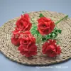 Buquê Artificial de Rosa com Borda Enrolada de 6 Peças para Comércio Exterior Decoração de Casa Flor Artificial Transfronteiriça Arranjo de Flores para Arco de Casamento Corredor