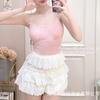 705 Chica Dulce y Picante Estilo Crema Hermosa Espalda Chaleco Corto para Mujer Ropa Interior Rosa Tirantes Espagueti Top Básico Versátil