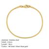 Pulsera de Cadena de Serpiente Redonda Coreana St.Delan Pulsera de Acero Inoxidable Chapado en Oro Joyería de Moda para Hombres y Mujeres Pulsera Fina Lote