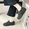 Zapatos Burken Elevados por Dentro para Mujer Zapatos de Algodón Cálido con Forro de Felpa y Suela Gruesa para Mujer Zapatos de Lana Nuevos de Invierno para Mujer Calzado de Exterior de una Sola Capa para Mujer
