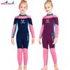 Nuevo Traje de Neopreno Europeo y Americano para Niños Traje de Baño de una Pieza para Niñas Engrosado Cálido de Manga Larga para Niños Talla Mediana y Grande Traje de Baño a Prueba de Frío Otoño e Invierno