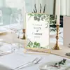 Tarjeta de Mesa Acrílica con Borde Dorado Amazon Cross-Border Letrero de Mesa Extraíble Soporte para Tarjeta de Mesa de Boda Tarjeta de Exhibición Transparente Personalización